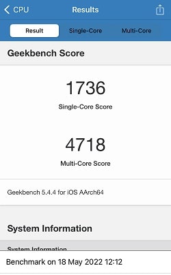 iPhone SE（第3世代）のGeekbenchベンチマークスコア