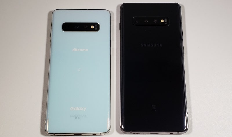 Galaxy S10 と Galaxy S10+とのサイズ比較