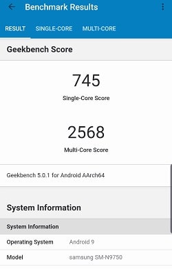 Galaxy Note10+ のGeekbenchベンチマークスコア