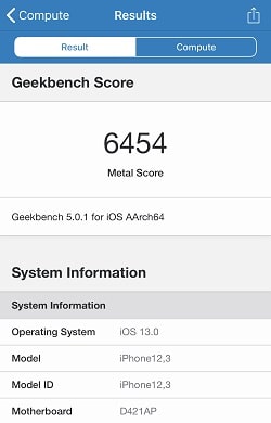 iPhone 11 Pro のGeekbenchベンチマークスコア