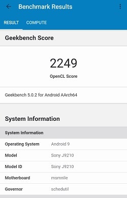 Xperia 5のGeekbenchベンチマークスコア
